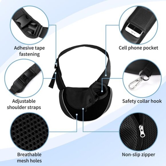 YUDODO Pet Dog Sling Carrier Breathable Mesh Travel Safe Sling Bag Carrier - Picture 7 of 9